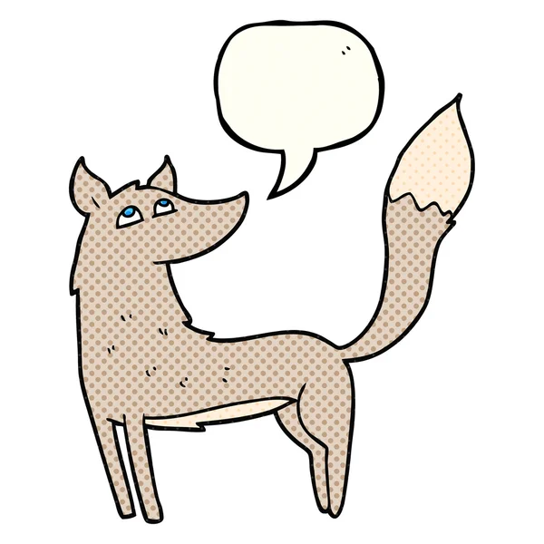 Bande dessinée discours bulle dessin animé loup — Image vectorielle