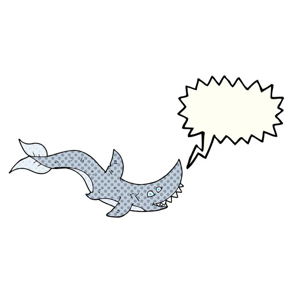 Комікс книга мовна бульбашка мультяшна акула — стоковий вектор