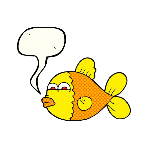 Comic book speech bubble cartoon fish — Stock Vector