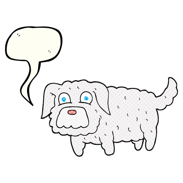 Stripboek toespraak bubble cartoon kleine hond — Stockvector