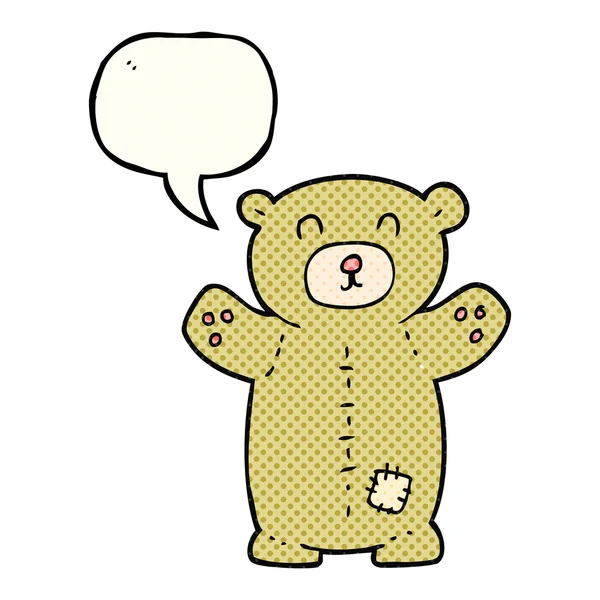 漫画书演讲泡沫卡通玩具熊 — 图库矢量图片