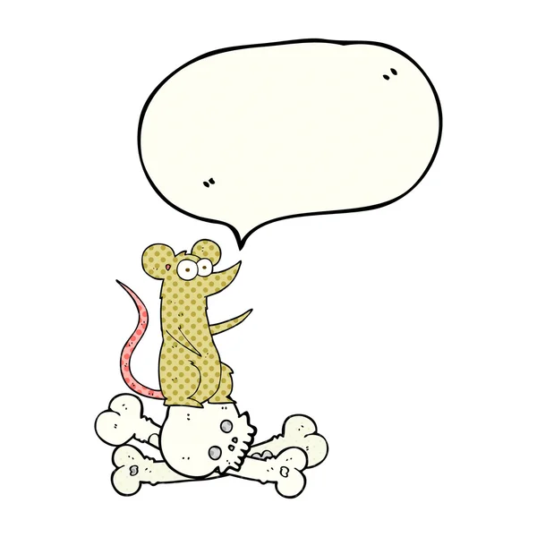 Historieta discurso burbuja dibujos animados rata en los huesos — Archivo Imágenes Vectoriales