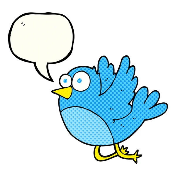 Comic book discurso burbuja dibujos animados pájaro — Vector de stock