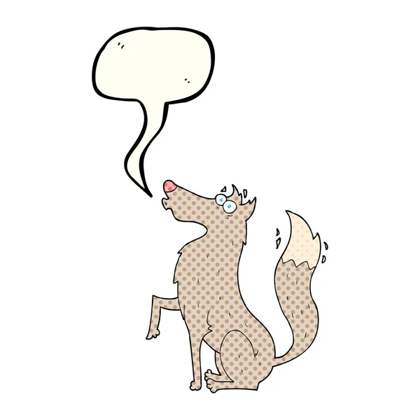 Bande dessinée discours bulle dessin animé loup — Image vectorielle