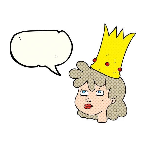 Comic book speech bubble cartoon queen — стоковый вектор