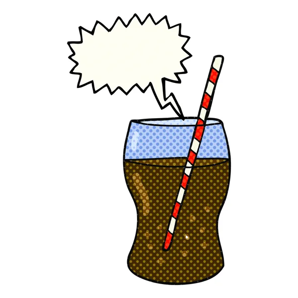 Serietidning pratbubbla cartoon kolsyrad dryck — Stock vektor