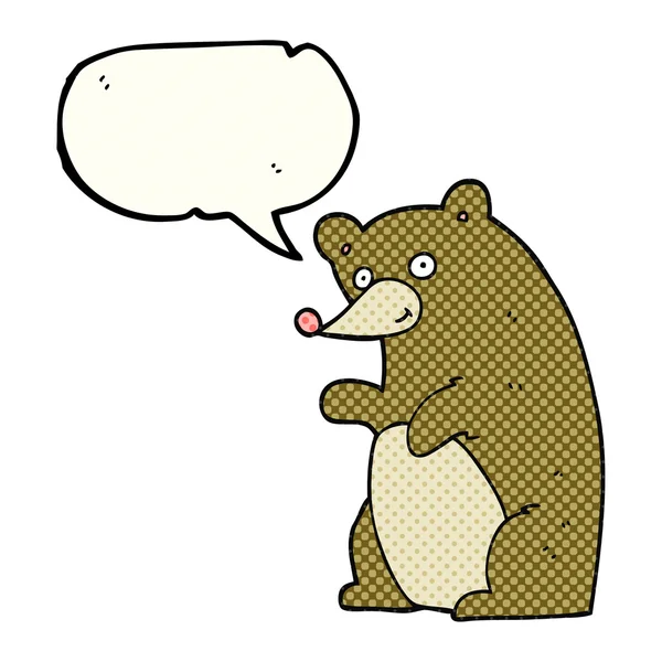 Comic book speech bubble cartoon bear — Stock Vector