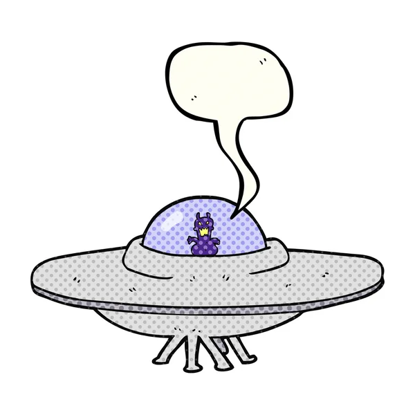 Çizgi roman konuşma kabarcık karikatür Ufo — Stok Vektör