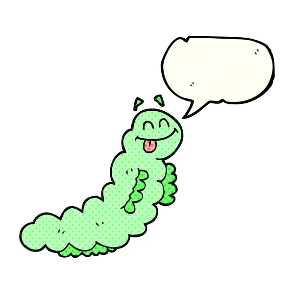 Stripboek toespraak bubble cartoon caterpillar — Stockvector