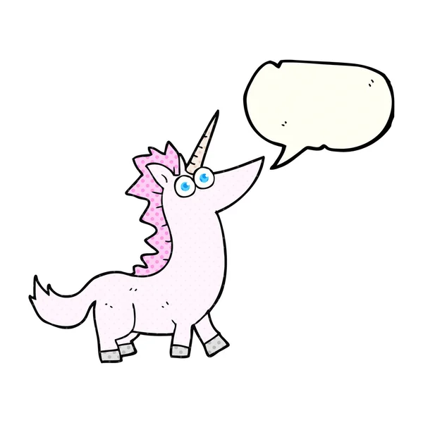 Serietidning tal bubbla cartoon unicorn — Stock vektor
