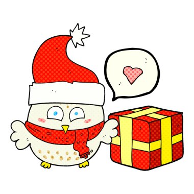 çizgi roman konuşma balonu karikatür Noel baykuş