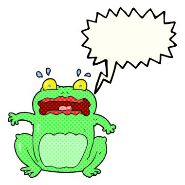 çizgi roman konuşma kabarcık karikatür komik korkmuş kurbağa
