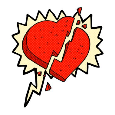 çizgi roman konuşma kabarcık karikatür kırık kalp simgesi