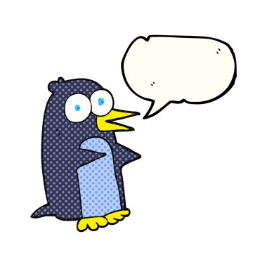 çizgi roman konuşma kabarcık karikatür penguen