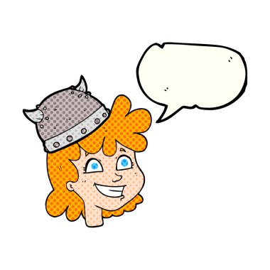 çizgi roman konuşma kabarcık karikatür kadın viking yüzü