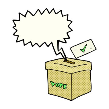 çizgi roman konuşma kabarcık karikatür oy sandığı