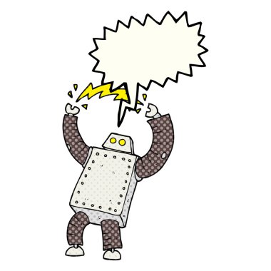 çizgi roman konuşma kabarcık karikatür robot