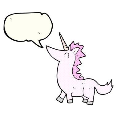 çizgi roman konuşma kabarcık karikatür tek boynuzlu at