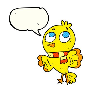 sevimli çizgi roman konuşma kabarcık karikatür kuş