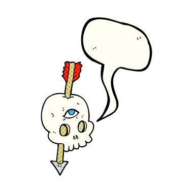 çizgi roman konuşma balonu çizgi film sihirli kafatası oklu 