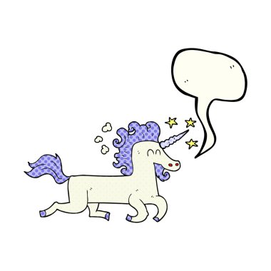 çizgi roman konuşma kabarcık karikatür tek boynuzlu at