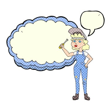 çizgi roman konuşma kabarcık karikatür kadın makinist