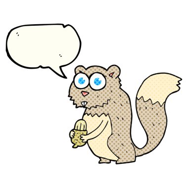 çizgi roman konuşma kabarcık karikatür kızgın sincap fındık ile