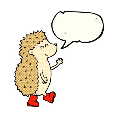 sevimli çizgi roman konuşma kabarcık karikatür kirpi