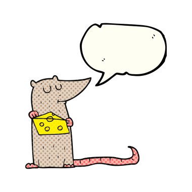 çizgi roman konuşma kabarcık karikatür fare peynir ile