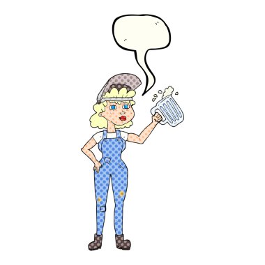 çizgi roman konuşma balonu çizgi film bira olan, çok çalışan kadın 