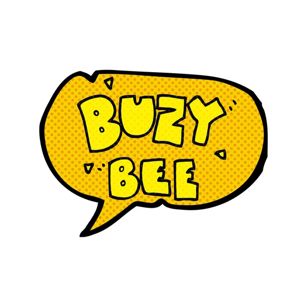 Βιβλίο κόμικ ομιλία φούσκα γελοιογραφία buzy μέλισσα κείμενο σύμβολο — Διανυσματικό Αρχείο