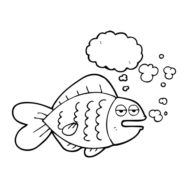思想泡沫卡通搞笑鱼 — 图库矢量图片