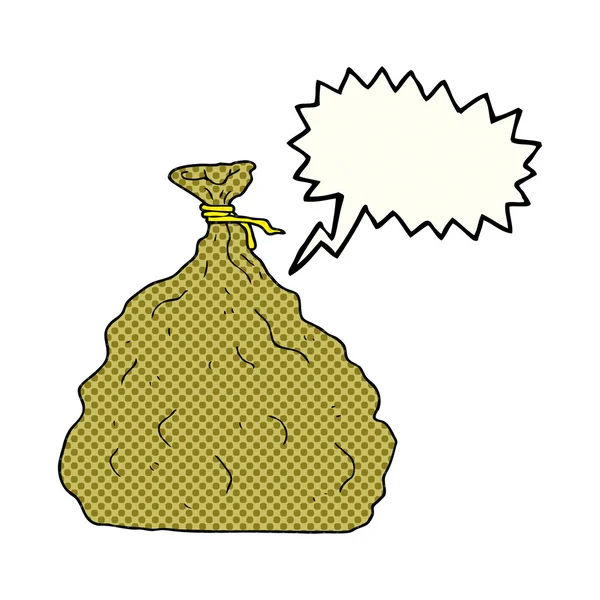 Komiks kreskówka bańka mowy wiązanej worek — Wektor stockowy