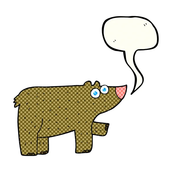 Komiks mowy Bańka kreskówka niedźwiedź — Wektor stockowy