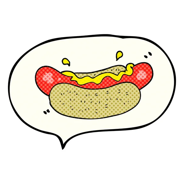 Komiks mowy Bańka kreskówka hotdog — Wektor stockowy