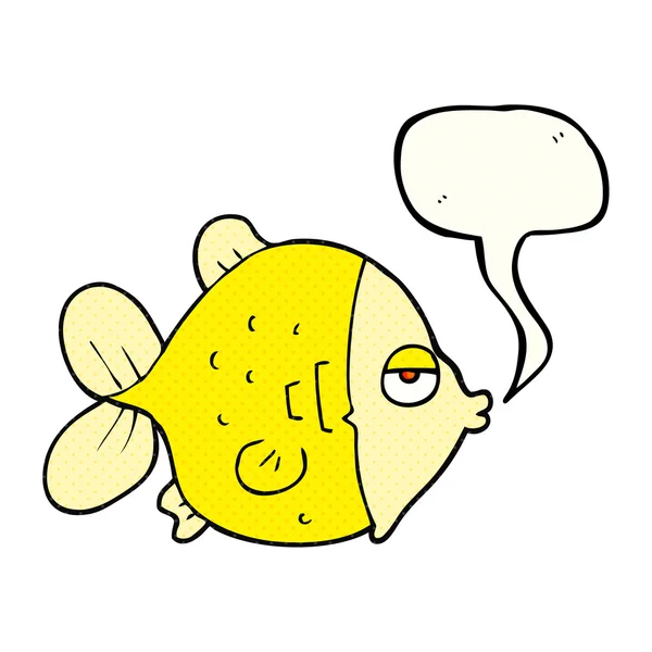 Comic book speech bubble cartoon funny fish — Stock Vector