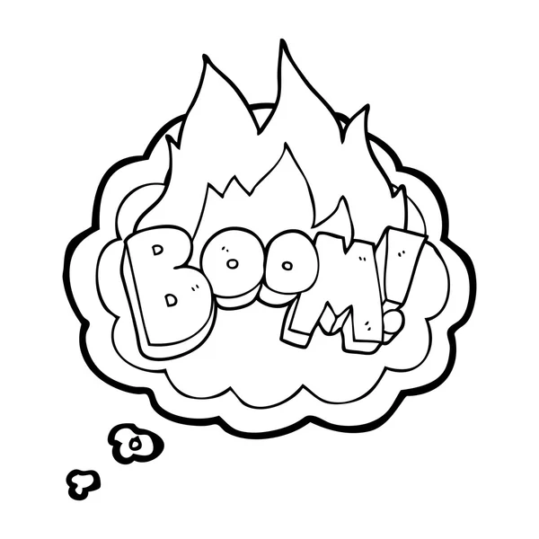 Pensée bulle dessin animé boom — Image vectorielle