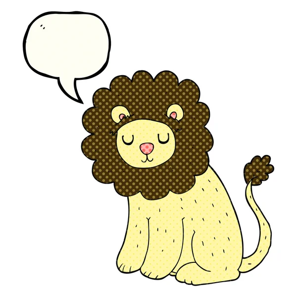 BD discurso bolha desenho animado leão bonito — Vetor de Stock