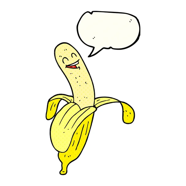 Komiks mowy Bańka kreskówka banana — Wektor stockowy
