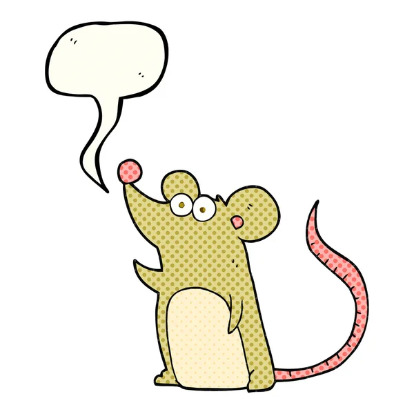 Comic book speech bubble cartoon mouse — Stock Vector