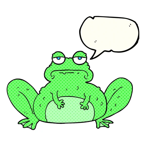 Comic book speech bubble cartoon frog — Stock Vector