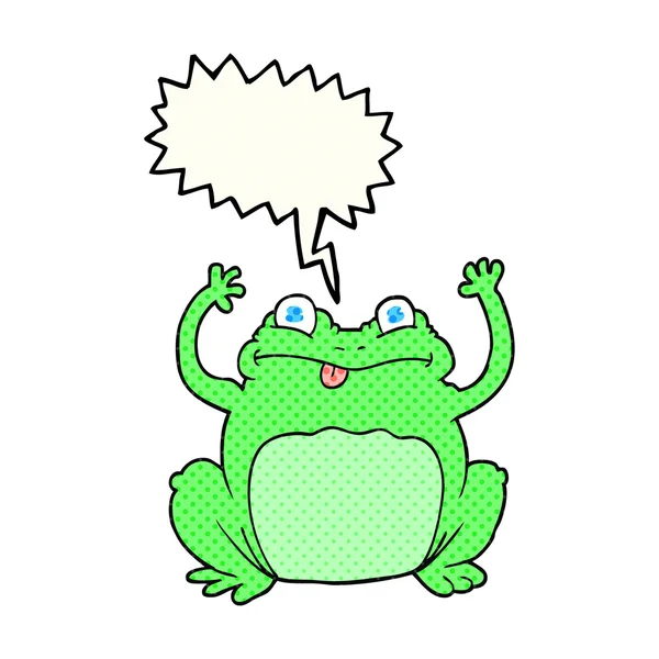 漫画书演讲泡沫卡通搞笑青蛙 — 图库矢量图片