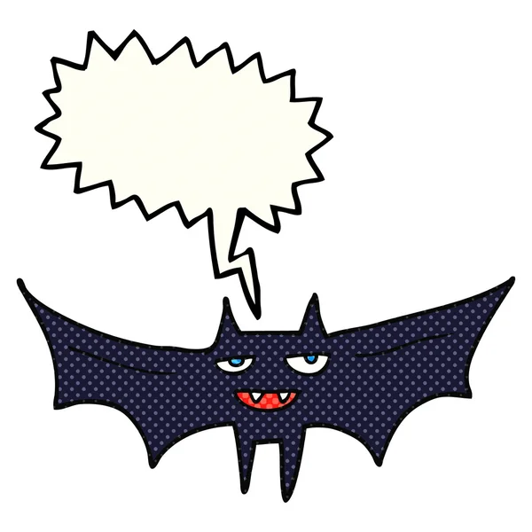 Dymek komiks kreskówka halloween bat — Wektor stockowy