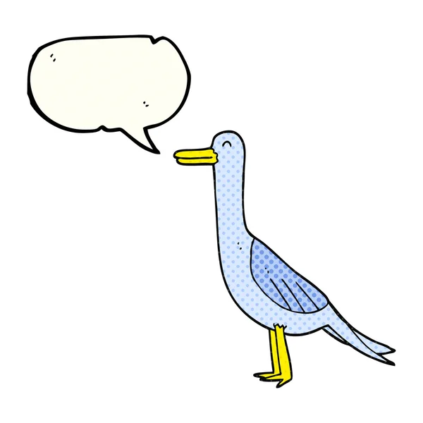 Comic book speech bubble cartoon bird — стоковый вектор