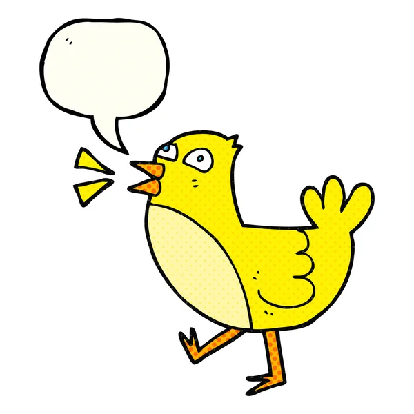 Comic book speech bubble cartoon bird — стоковый вектор