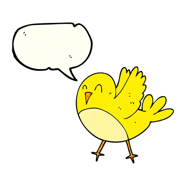 BD fala bolha pássaro dos desenhos animados — Vetor de Stock