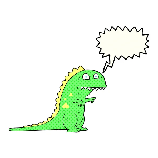 Stripboek toespraak bubble cartoon dinosaurus — Stockvector