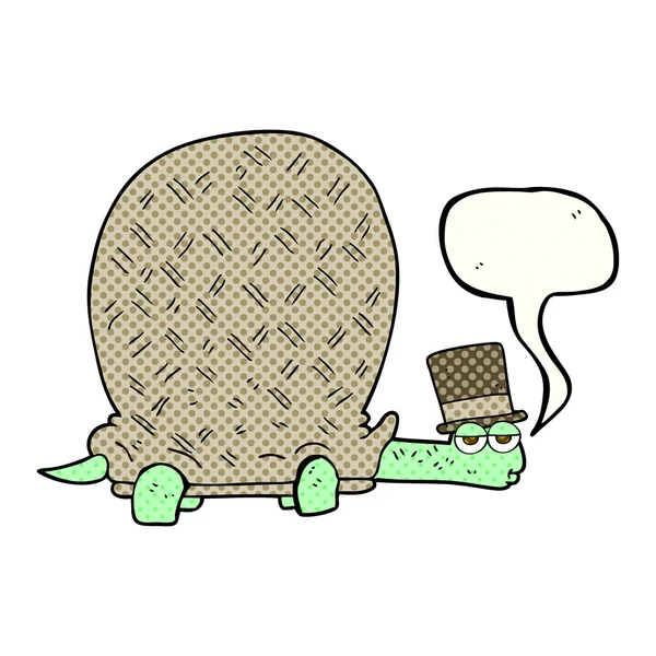 Comic book speech bubble cartoon tortoise — Stock Vector