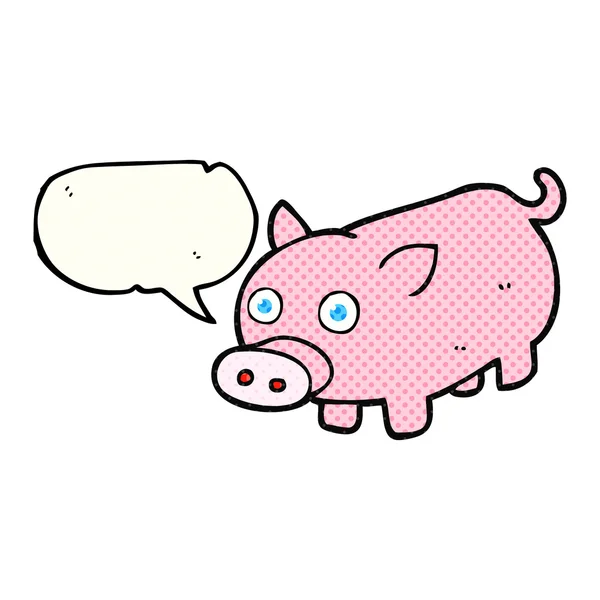 Comic book speech bubble cartoon piglet — Stock vektor