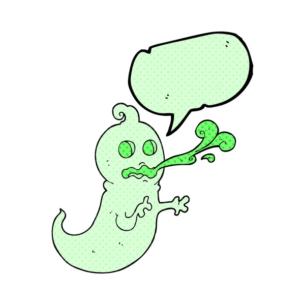 Comic book speech bubble cartoon slimy ghost — ストックベクタ